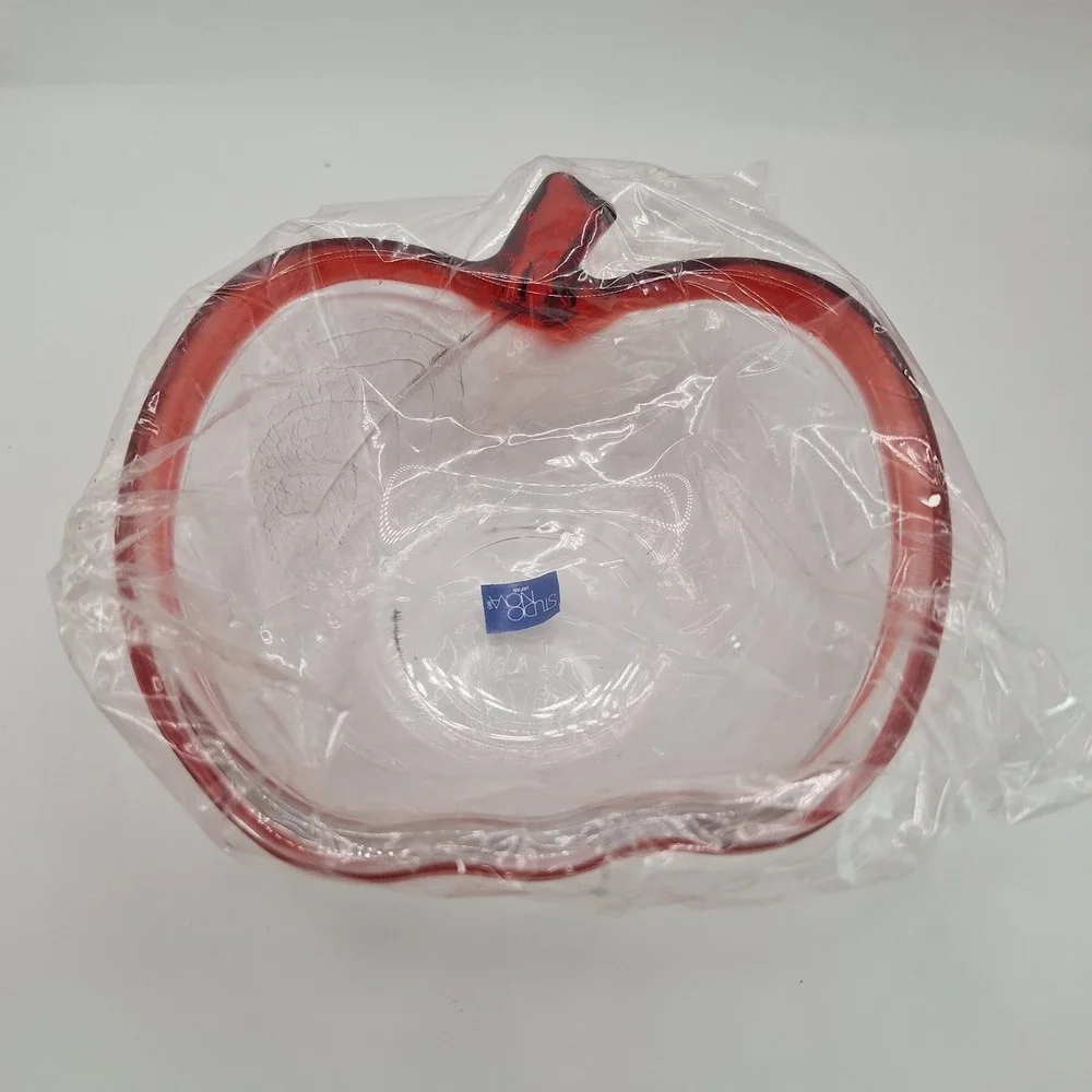STUDIO‎ NOVA Pomme Red Apple Shaped Leaf Glass Bowl WY620/253 In Original Box